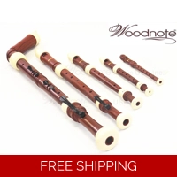 Woodnote 5 pieces Pro. Twin Color Wood Grain/Ivory Recorder Set